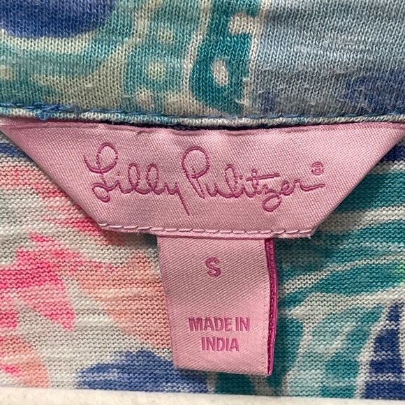 Lilly Pulitzer Shay Ruffle V-Neck Dress Celestial Seas Size Small - Picture 7 of 7